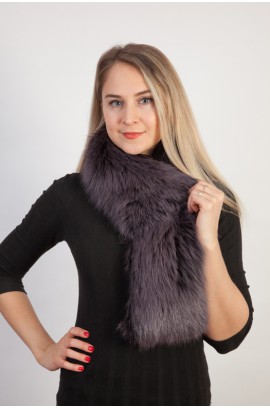 Blue fox fur scarf-collar